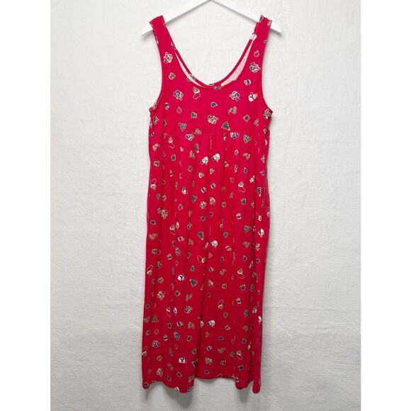 STEVEN ROSS Christmas Overall Dress Red Knit Jumper Teacher Holiday VTG Sz S - Picture 6 of 8